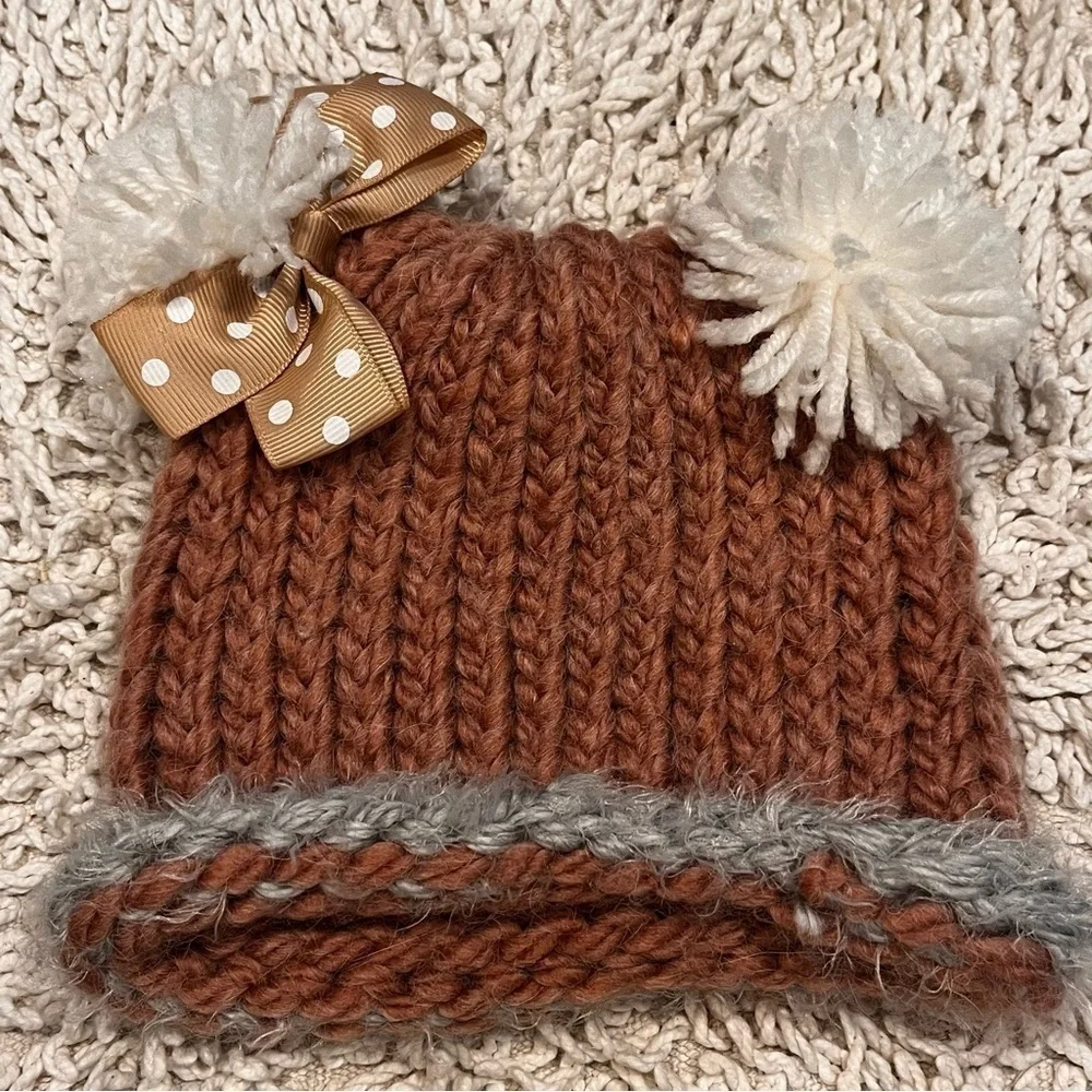 Hand knitted baby newborn hats OS